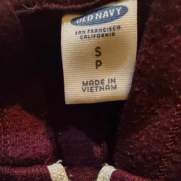 OLD NAVY winter wine maroon colored light weight hoodie size SP - Picture 7 of 7